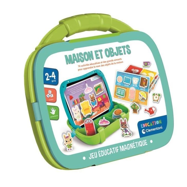 CLEMENTONI - Mallette magnétique - Mots et objets - Apprentissage - Des 2 ans