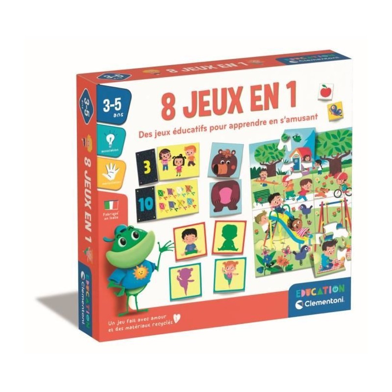Clementoni - Coffret de 8 jeux en 1 - Jeux éducatifs formes, couleurs Clementoni - Coffret de 8 jeux en 1 - Jeux éducatifs formes, couleurs