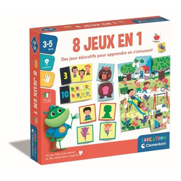 Clementoni - Coffret de 8 jeux en 1 - Jeux éducatifs formes, couleurs, nombres, quantités - Dés 3 ans Clementoni - Coffret de 8 jeux en 1 - Jeux éducatifs formes, couleurs, nombres, quantités - Dés 3 ans