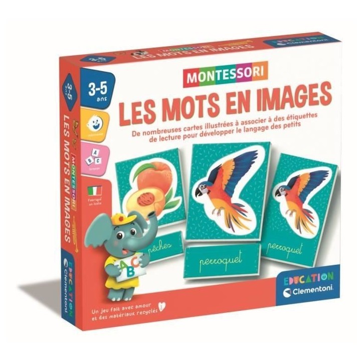 Montessori - Clementoni - Les mots en images - Jeu éducatif développement du lexique - Dés 3 ans Montessori - Clementoni - Les mots en images - Jeu éducatif développement du lexique - Dés 3 ans