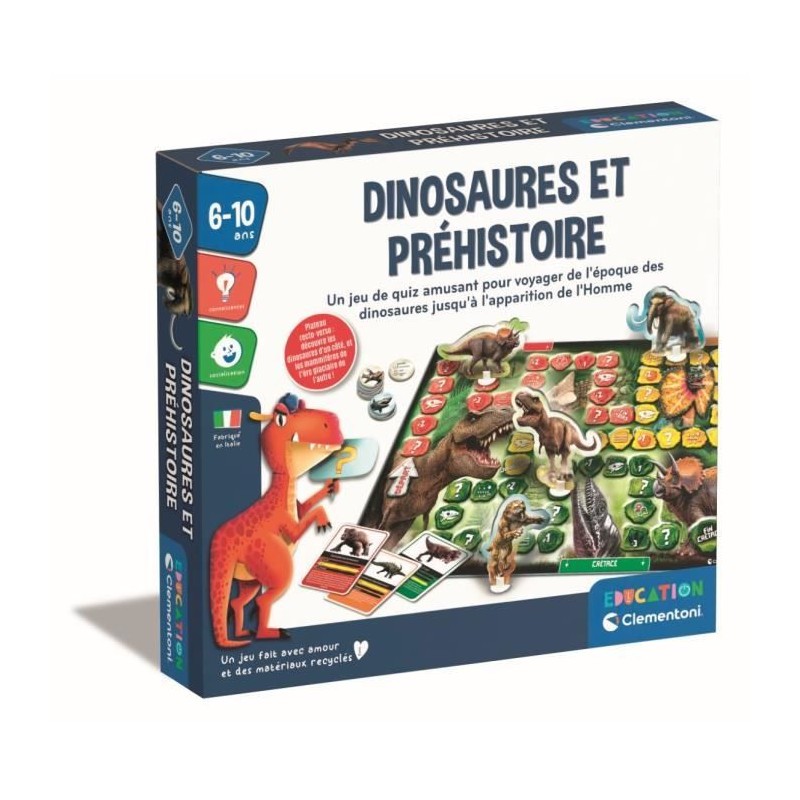 Clementoni - Quiz Dinosaures et préhistoire - 3 modes de jeu différe Clementoni - Quiz Dinosaures et préhistoire - 3 modes de jeu différe