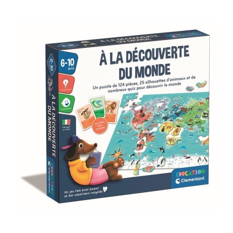 Clementoni - Puzzle a la découverte du monde - Avec activités, défi Clementoni - Puzzle a la découverte du monde - Avec activités, défi