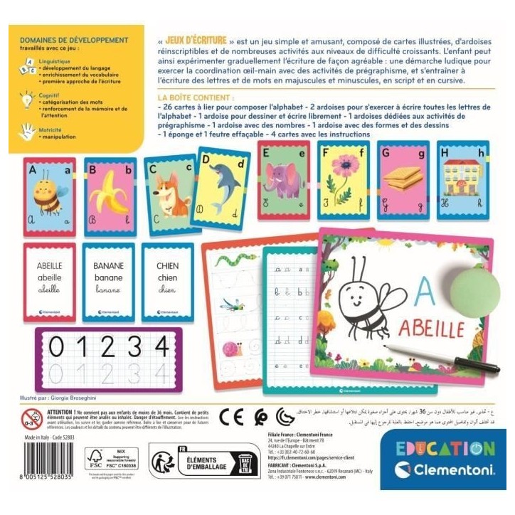 Clementoni - Coffret Jeux d'écriture - 23 activités - Dés 4 ans Clementoni - Coffret Jeux d'écriture - 23 activités - Dés 4 ans