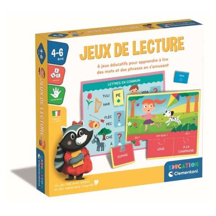 Clementoni - Coffret Jeux de lecture - Jeux d'association et de reconnaissance - Dés 4 ans Clementoni - Coffret Jeux de lecture - Jeux d'association et de reconnaissance - Dés 4 ans