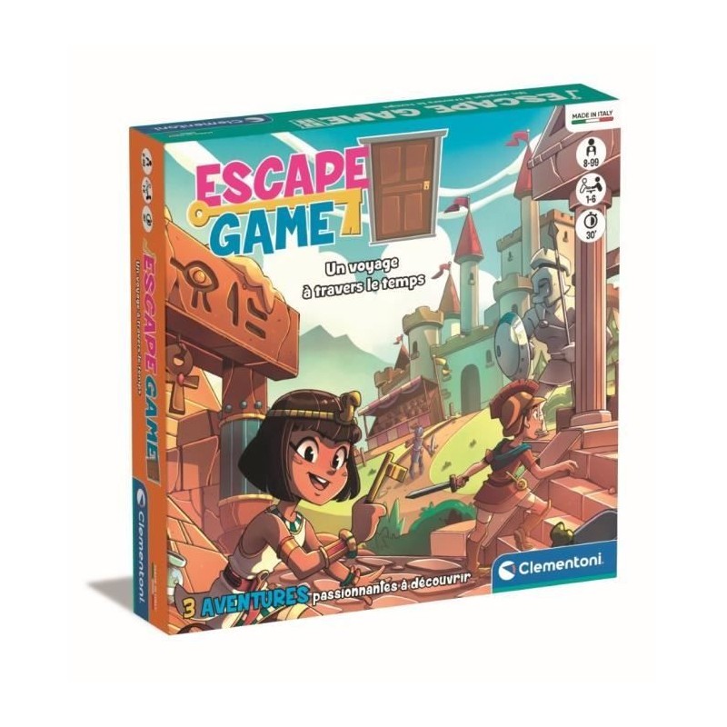 Clementoni - Escape Game voyage dans le temps - 3 aventures - Dés 8 a Clementoni - Escape Game voyage dans le temps - 3 aventures - Dés 8 a