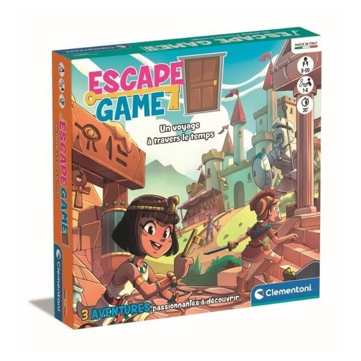 Clementoni - Escape Game voyage dans le temps - 3 aventures - Dés 8 ans Clementoni - Escape Game voyage dans le temps - 3 aventures - Dés 8 ans