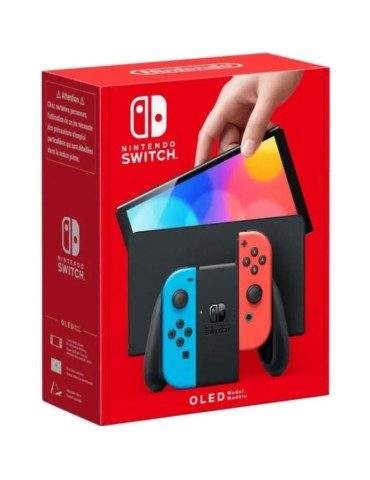 Console Nintendo Switch - Modele OLED • Bleu Néon & Rouge Néon