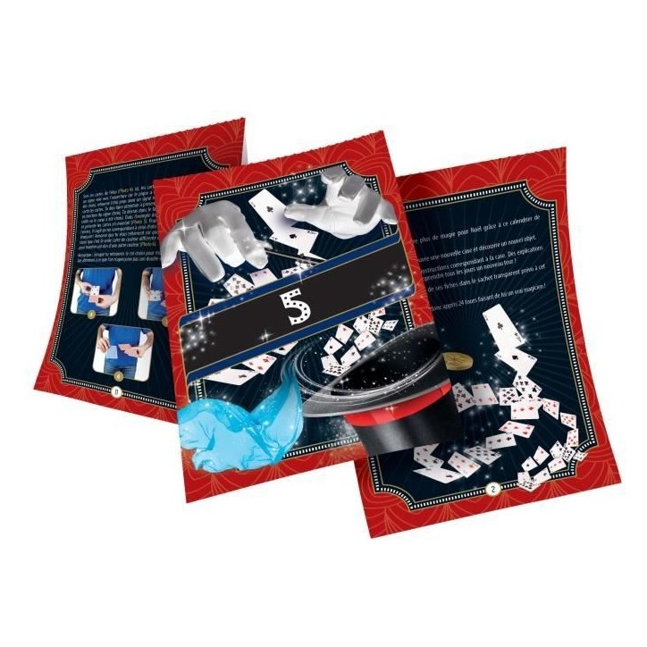 Calendrier de l'Avent Magicien, Theme Magie & Illusions, 24 tours différents, Inclus manuel illustré, CLEMENTONI 52855, Des 7 Calendrier de l'Avent Magicien, Theme Magie & Illusions, 24 tours différents, Inclus manuel illustré, CLEMENTONI 52855, Des 7