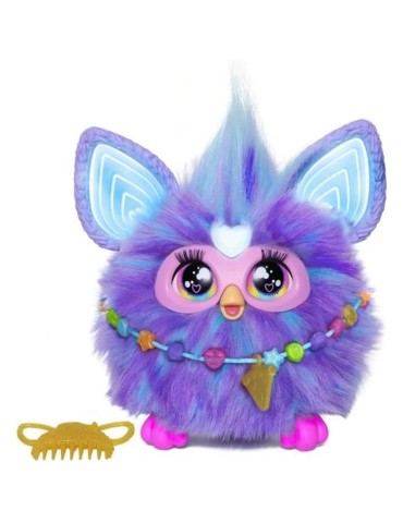 Furby violet, 15 accessoires, peluche interactive pour filles et garçons, animatronique activé par la voix, a partir de 6 an