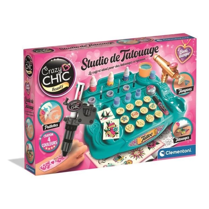 CLEMENTONI - Studio de tatouage pour enfant - A partir de 7 ans