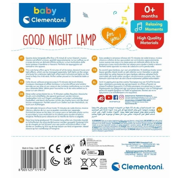 Veilleuse Luciole - Clementoni - Lumieres et musiques - Blanc - Mixte - Des la Naissance - Pile Veilleuse Luciole - Clementoni - Lumieres et musiques - Blanc - Mixte - Des la Naissance - Pile