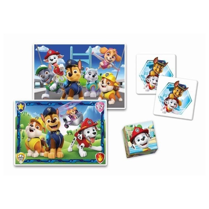 Clementoni - Edukit - Pat'Patrouille - Coffret d'activités préscolaire 4 en 1 - Puzzles, Cubes et Mémo - Fabriqué en Italie Clementoni - Edukit - Pat'Patrouille - Coffret d'activités préscolaire 4 en 1 - Puzzles, Cubes et Mémo - Fabriqué en Italie