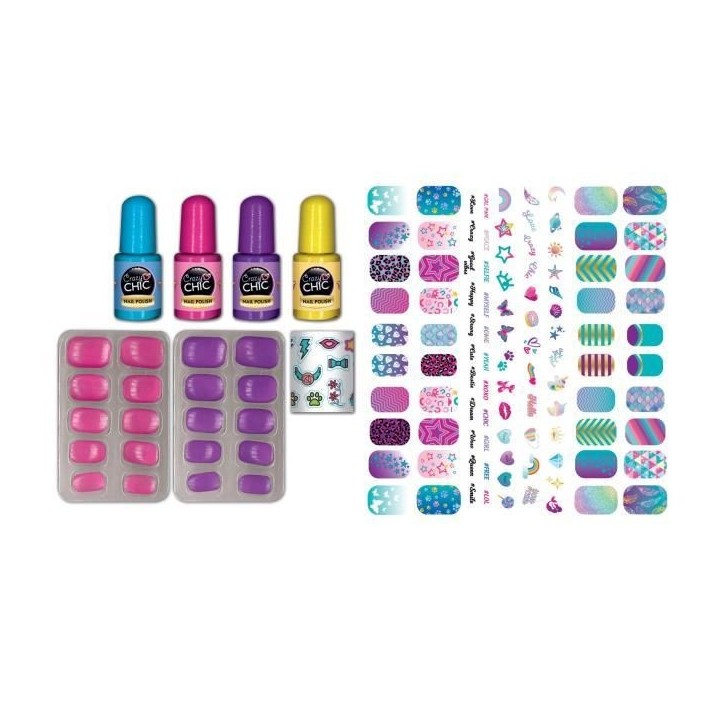 Clementoni - Kit manucure phosphorescents pour enfant - Vernis, faux ongles et autocollants - Des 7 ans Clementoni - Kit manucure phosphorescents pour enfant - Vernis, faux ongles et autocollants - Des 7 ans