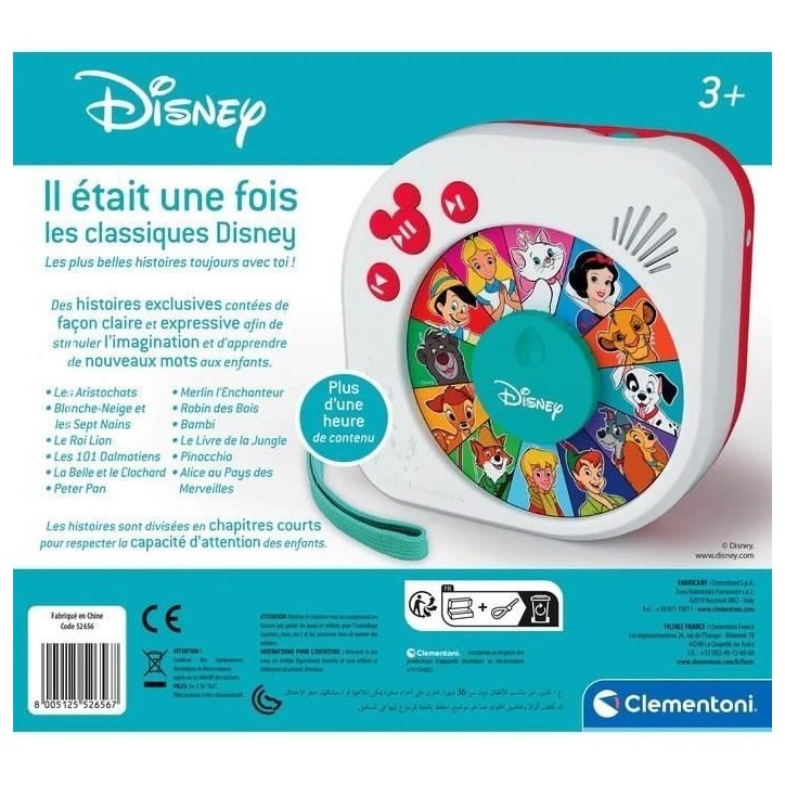 Conteur d'histoire Disney - Clementoni - Les grands classiques Disney pour enfants - Garantie 2 ans