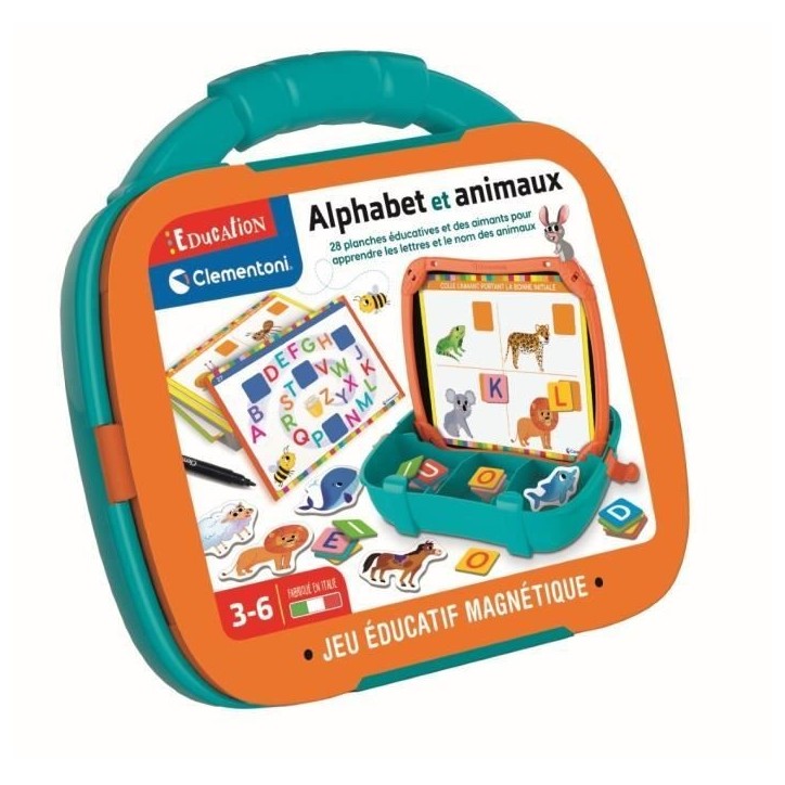 Mallette Lettres & Animaux magnétiques - Clementoni - Des 3 ans - Multicolore - Intérieur Mallette Lettres & Animaux magnétiques - Clementoni - Des 3 ans - Multicolore - Intérieur