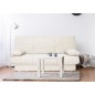 Banquette clic-clac CLEM - 3 places - Tissu en velours côtelé - Beige - Densité 20kg/m3 - 190 x 90 x 92 cm - Fabriqué au Por
