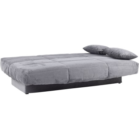 Banquette clic-clac CLEM - 3 places - Tissu velours côtelé - Anthracite - Densité 20kg/m3 - 190 x 90 x 92 cm - Fabriqué au P