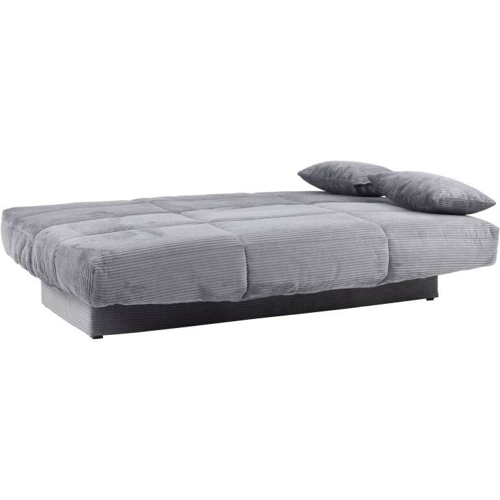 Banquette clic-clac CLEM - 3 places - Tissu velours côtelé - Anthracite - Densité 20kg/m3 - 190 x 90 x 92 cm - Fabriqué au P Banquette clic-clac CLEM - 3 places - Tissu velours côtelé - Anthracite - Densité 20kg/m3 - 190 x 90 x 92 cm - Fabriqué au P