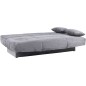 Banquette clic-clac CLEM - 3 places - Tissu velours côtelé - Anthracite - Densité 20kg/m3 - 190 x 90 x 92 cm - Fabriqué au P