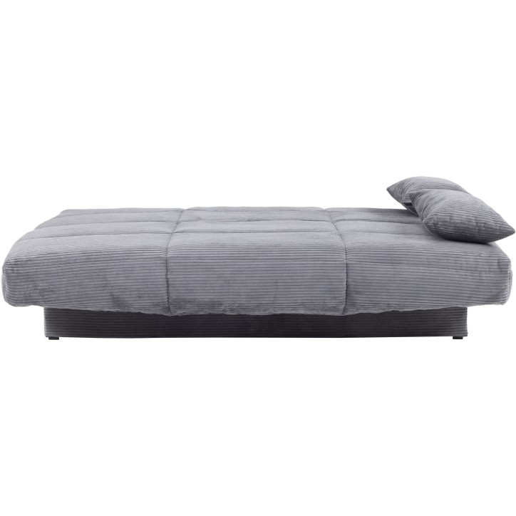 Banquette clic-clac CLEM - 3 places - Tissu velours côtelé - Anthracite - Densité 20kg/m3 - 190 x 90 x 92 cm - Fabriqué au P Banquette clic-clac CLEM - 3 places - Tissu velours côtelé - Anthracite - Densité 20kg/m3 - 190 x 90 x 92 cm - Fabriqué au P