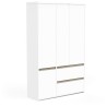 Armoire de chambre - CLYDE - Chene Kronberg / Blanc - 4 portes - 138,2