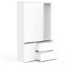 Armoire de chambre - CLYDE - Chene Kronberg / Blanc - 4 portes - 138,2