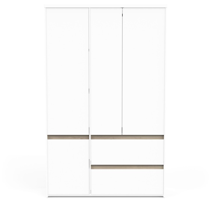 Armoire de chambre - CLYDE - Chene Kronberg / Blanc - 4 portes - 138,2 x 50 x 220,5 cm Armoire de chambre - CLYDE - Chene Kronberg / Blanc - 4 portes - 138,2 x 50 x 220,5 cm
