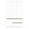 Armoire de chambre - CLYDE - Chene Kronberg / Blanc - 4 portes - 138,2