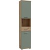 Colonne de salle de bain - Chene artisan / Vert sauge - 2 portes - 40,