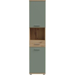 Colonne de salle de bain - Chene artisan / Vert sauge - 2 portes - 40,