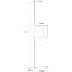 Colonne de salle de bain - Chene artisan / Vert sauge - 2 portes - 40,