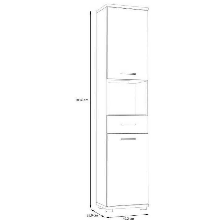 Colonne de salle de bain - Chene artisan / Vert sauge - 2 portes - 40,2 x 28,9 x 183,6 cm Colonne de salle de bain - Chene artisan / Vert sauge - 2 portes - 40,2 x 28,9 x 183,6 cm