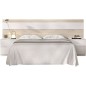 Tete de lit avec 2 tables de chevet a 2 tiroirs - Chene / Blanc - 248 x 34,2 x 96 cm
