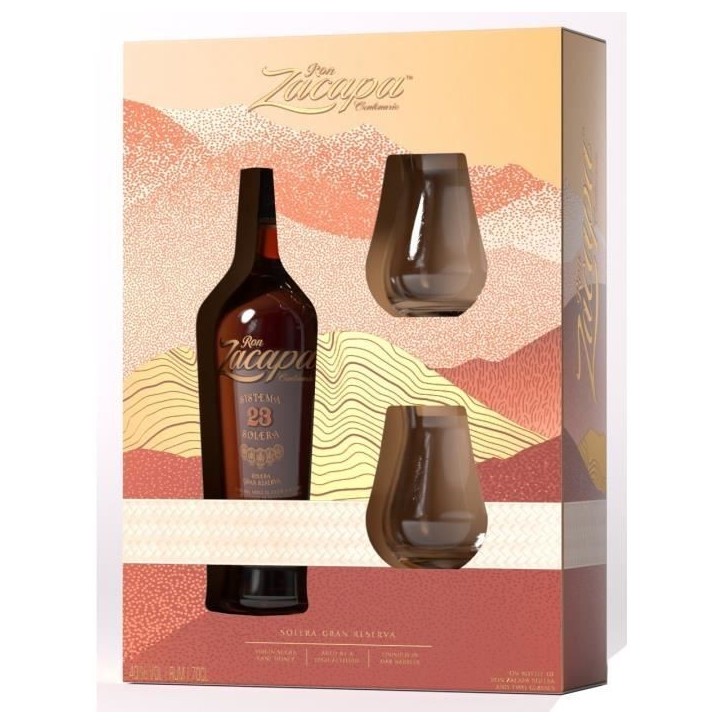 Coffret Zacapa Solera Gran Reserva 40° 70cl + 2 verres