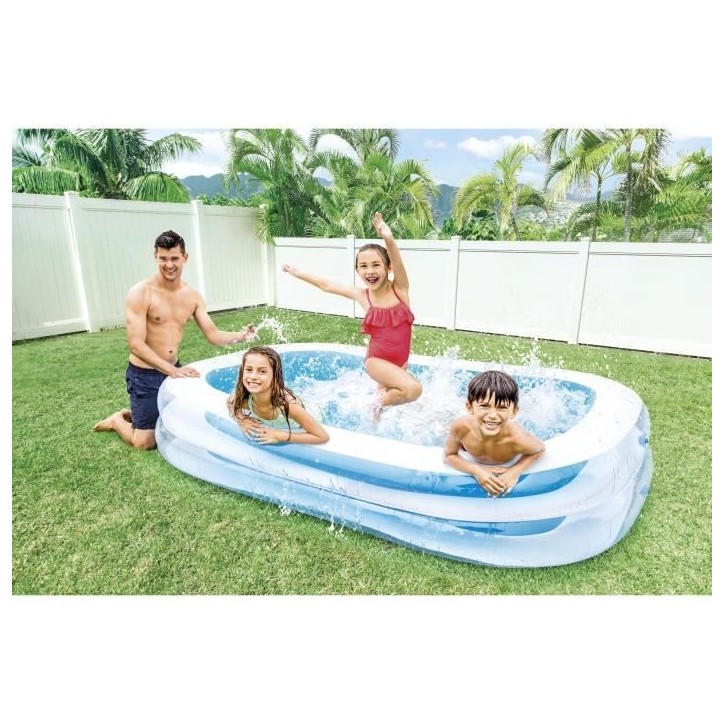 Piscinette rectangulaire Family - INTEX - 770 Litres - 6 ans et + - 262 x 175 x 56 cm