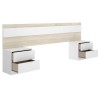 Tete de lit avec 2 tables de chevet a 2 tiroirs - Chene / Blanc - 248