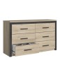 Commode 6 tiroirs Colorado - Décor Chene Kornberg - L 129,1 x H 77,1 x P 41,8 cm - DEMEYERE Commode 6 tiroirs Colorado - Décor Chene Kornberg - L 129,1 x H 77,1 x P 41,8 cm - DEMEYERE