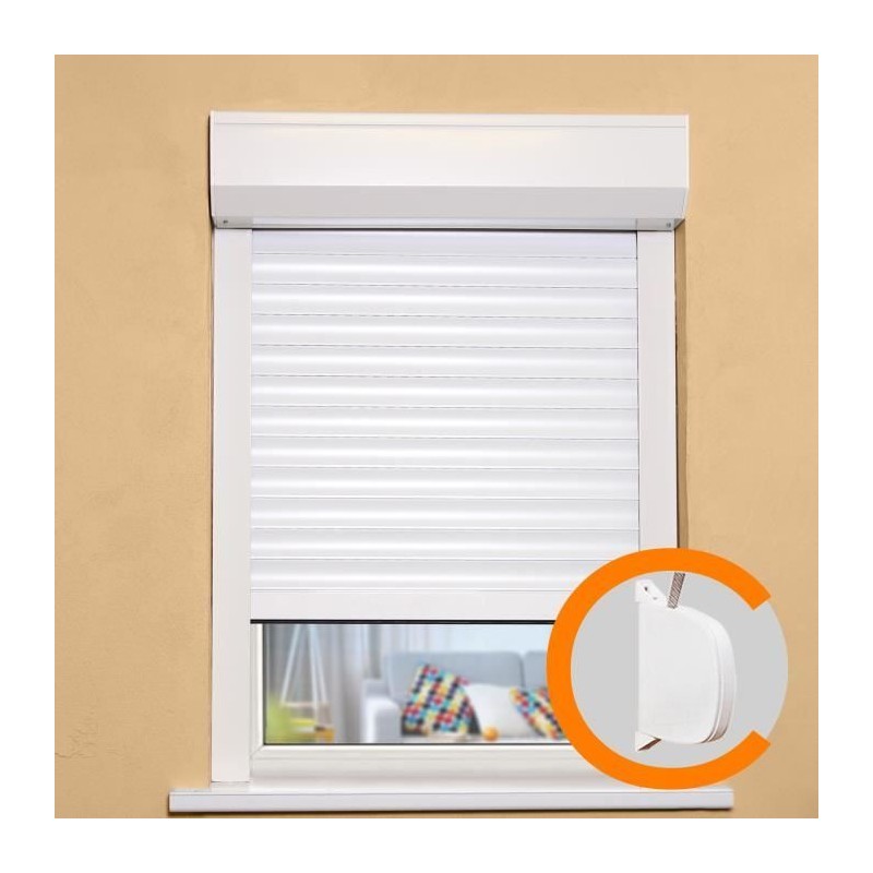 Volet roulant H155 x L120 cm PVC recoupable en largeur et hauteur - Ma Volet roulant H155 x L120 cm PVC recoupable en largeur et hauteur - Ma