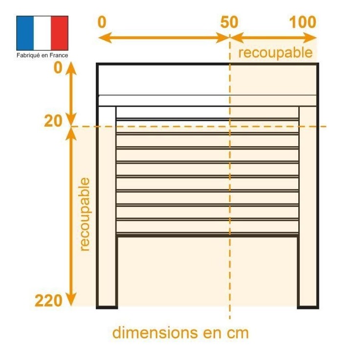 Volet roulant manuel a tirage pour porte L100 x H220 cm PVC -Coloris Blanc - Volet roulant manuel a tirage pour porte L100 x H220 cm PVC -Coloris Blanc -
