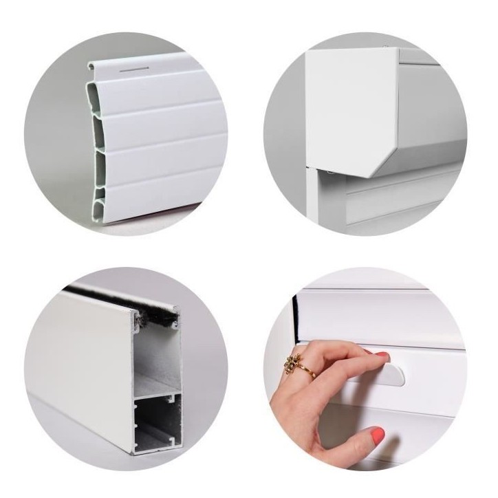 Volet roulant manuel a tirage pour porte L100 x H220 cm PVC -Coloris Blanc - Volet roulant manuel a tirage pour porte L100 x H220 cm PVC -Coloris Blanc -