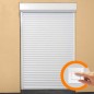 Volet roulant - Aluminium - H220 cm x L150 cm - Manoeuvre électrique filaire - Coloris Blanc - Ajustable