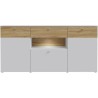 Buffet 3 portes1 tiroir LED - COMO- 194,8 x 41,3 x 94,5 cm - Gris / Ch