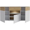 Buffet 3 portes1 tiroir LED - COMO- 194,8 x 41,3 x 94,5 cm - Gris / Ch