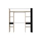 Dressing ARTIC avec rideau - L 198 x H 203 cm - 2 colonnes + 2 penderies + 2 tiroirs - Chene Jackson et noir Dressing ARTIC avec rideau - L 198 x H 203 cm - 2 colonnes + 2 penderies + 2 tiroirs - Chene Jackson et noir