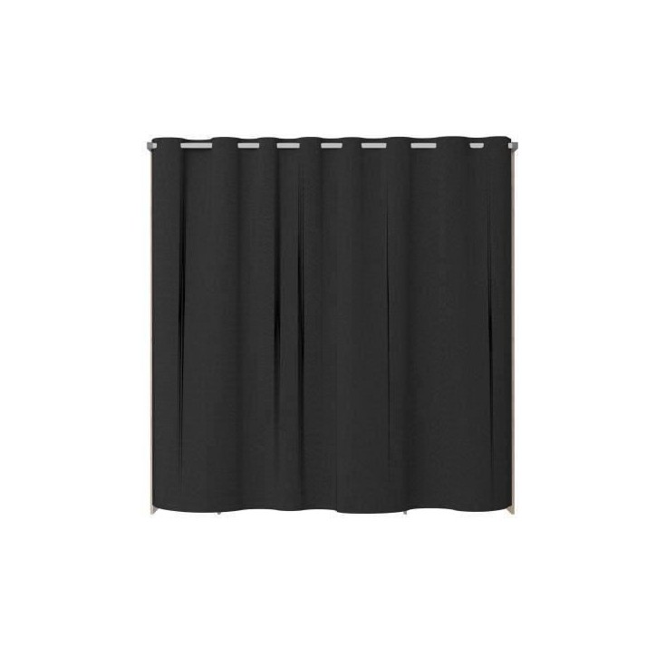 Dressing ARTIC avec rideau - L 198 x H 203 cm - 2 colonnes + 2 penderies + 2 tiroirs - Chene Jackson et noir Dressing ARTIC avec rideau - L 198 x H 203 cm - 2 colonnes + 2 penderies + 2 tiroirs - Chene Jackson et noir