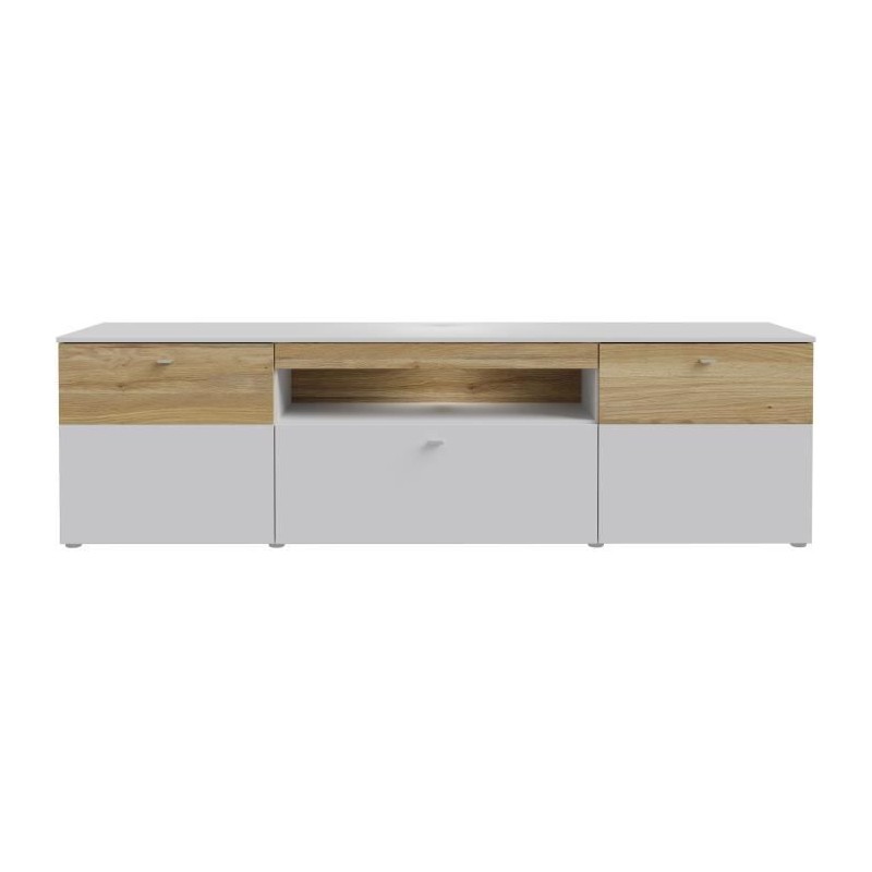 Meuble TV LED - COMO - 2 portes - Gris / Chene - 209,8 x 52 x 59,3 cm Meuble TV LED - COMO - 2 portes - Gris / Chene - 209,8 x 52 x 59,3 cm