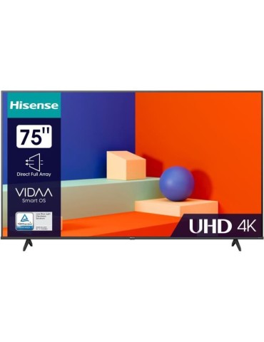 TV LED HISENSE - 75A6K - 75'' (191CM) - UHD 4K - DTS VIRTUAL:X TM - DOLBY VISION - SMART TV - 3 x HDMI 2.0 - ÉCRAN SANS BORD