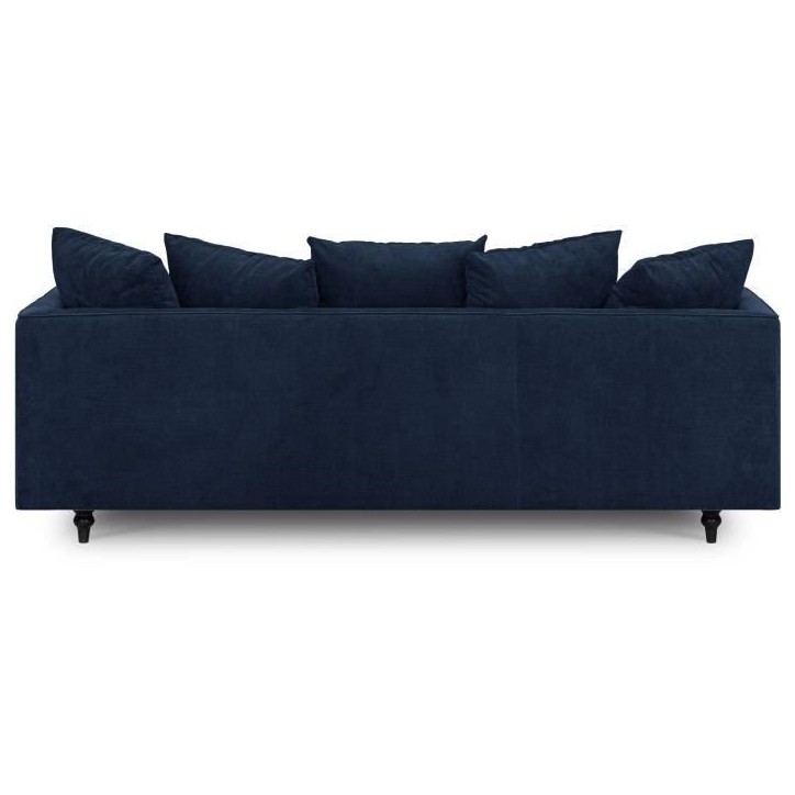 Canapé droit fixe 4 places - Tissu bleu - Classique - L 212 x P 93 cm - CONSTANCE Canapé droit fixe 4 places - Tissu bleu - Classique - L 212 x P 93 cm - CONSTANCE