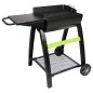 COOK'IN GARDEN Barbecue charbon de bois TONINO 50 - L 102xl71xH 90cm - Surface de cuisson : 42x41,5 cm - Noir