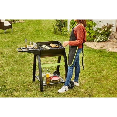COOK'IN GARDEN Barbecue charbon de bois TONINO 50 - L 102xl71xH 90cm - Surface de cuisson : 42x41,5 cm - Noir